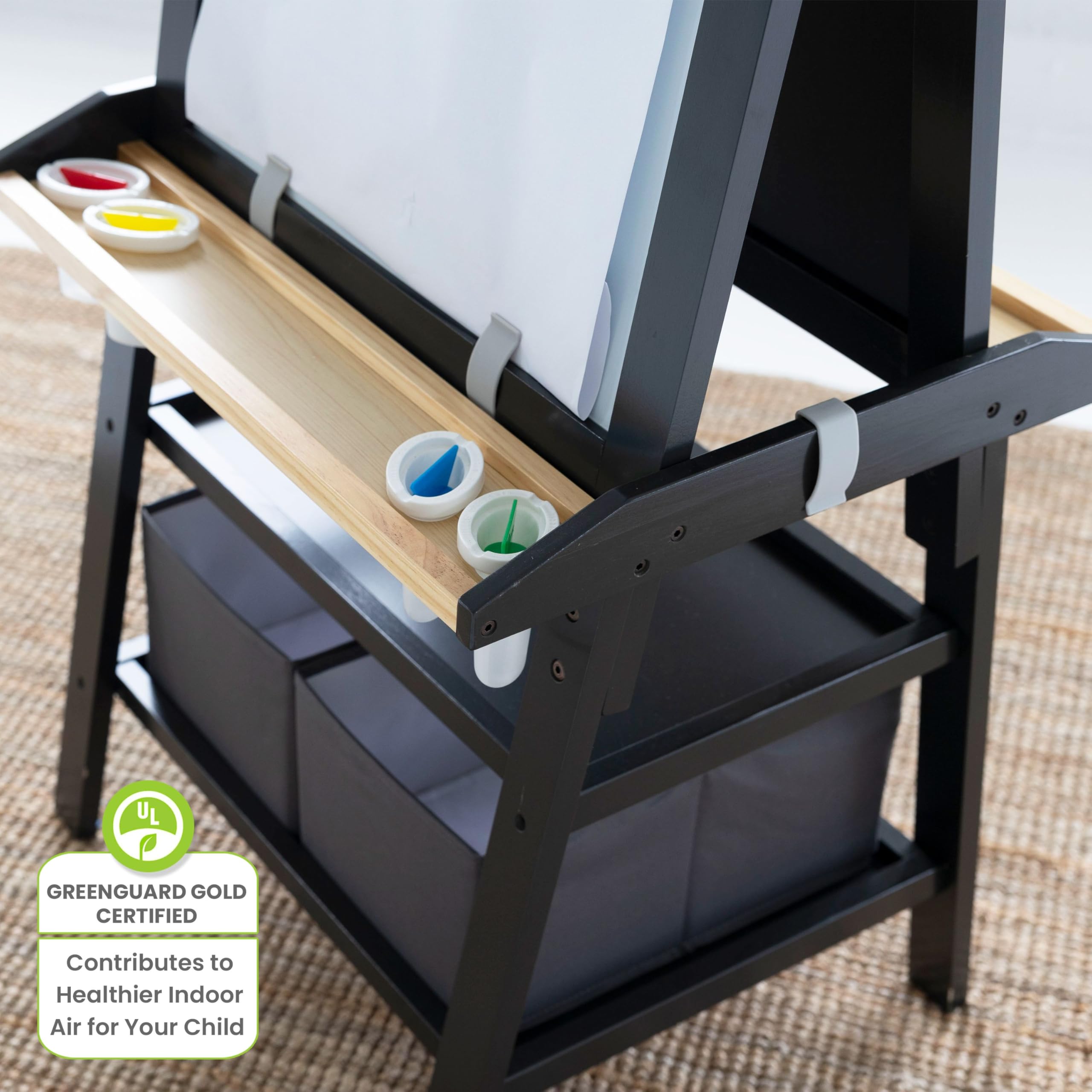 Dual-Sided Art Easel with Chalkboard and Whiteboard