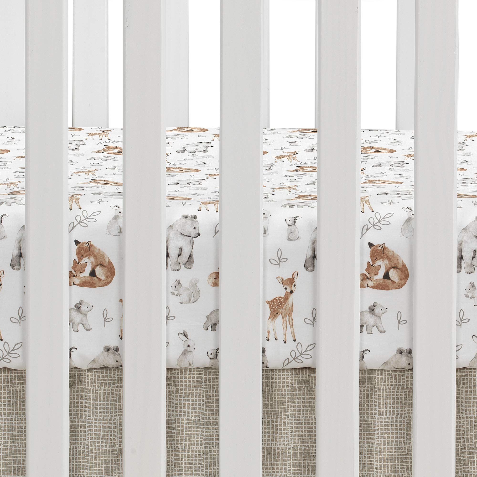 Forest Animal Crib Bedding Set 4-Piece Cotton