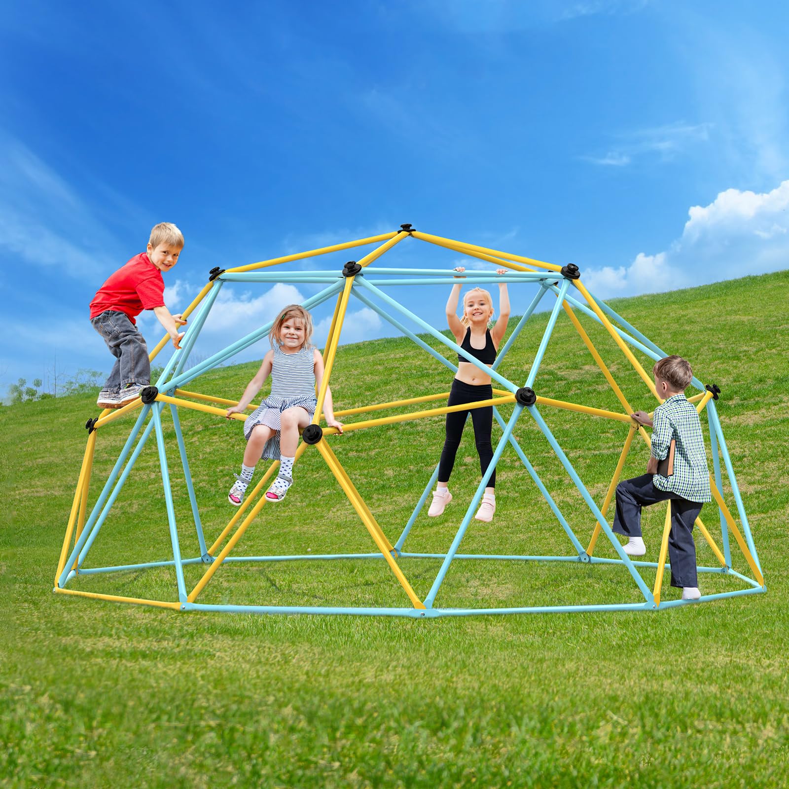 10FT Geometric Climbing Dome for Kids 3-10 Years