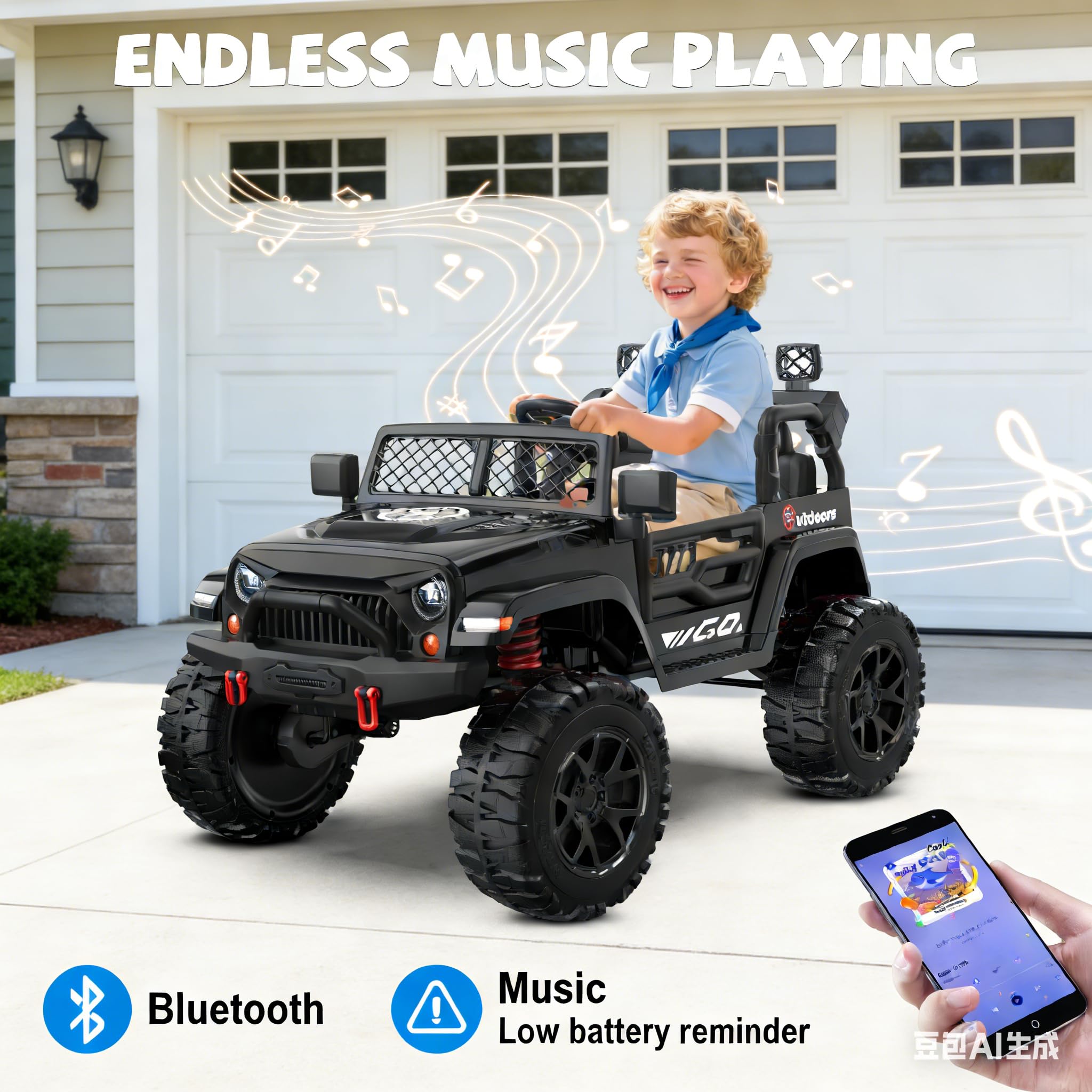 24V 2-Seater Kids Electric Ride-On Car with Remote Control