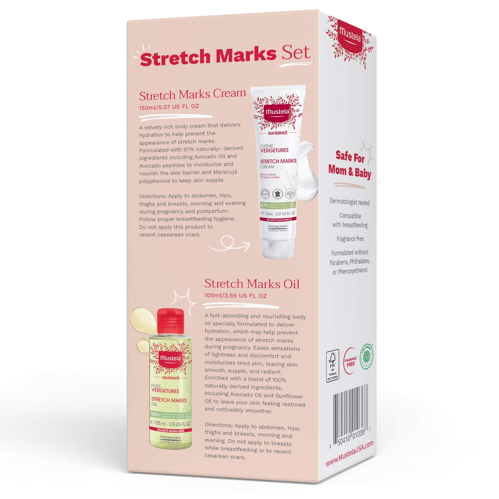 Maternity Stretch Marks Set - Natural Pregnancy Skincare - Contains Stretch