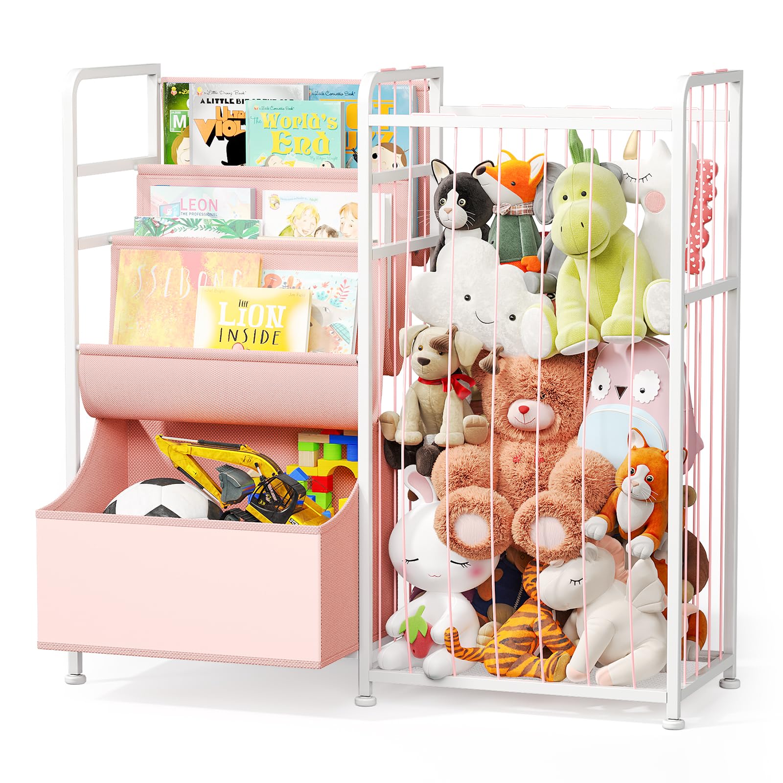 Kids Bookshelf and Stuffed Animal Storage - Multi-Function Nursery