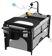 World's First 1-Step Assembly Pack and Play, 5 in 1 Baby Bassinet Bedside Sleeper