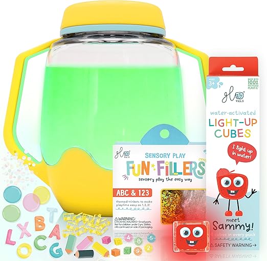 Sensory Play Pack Bundle with Sensory Play Jar, Light-Up Cubes