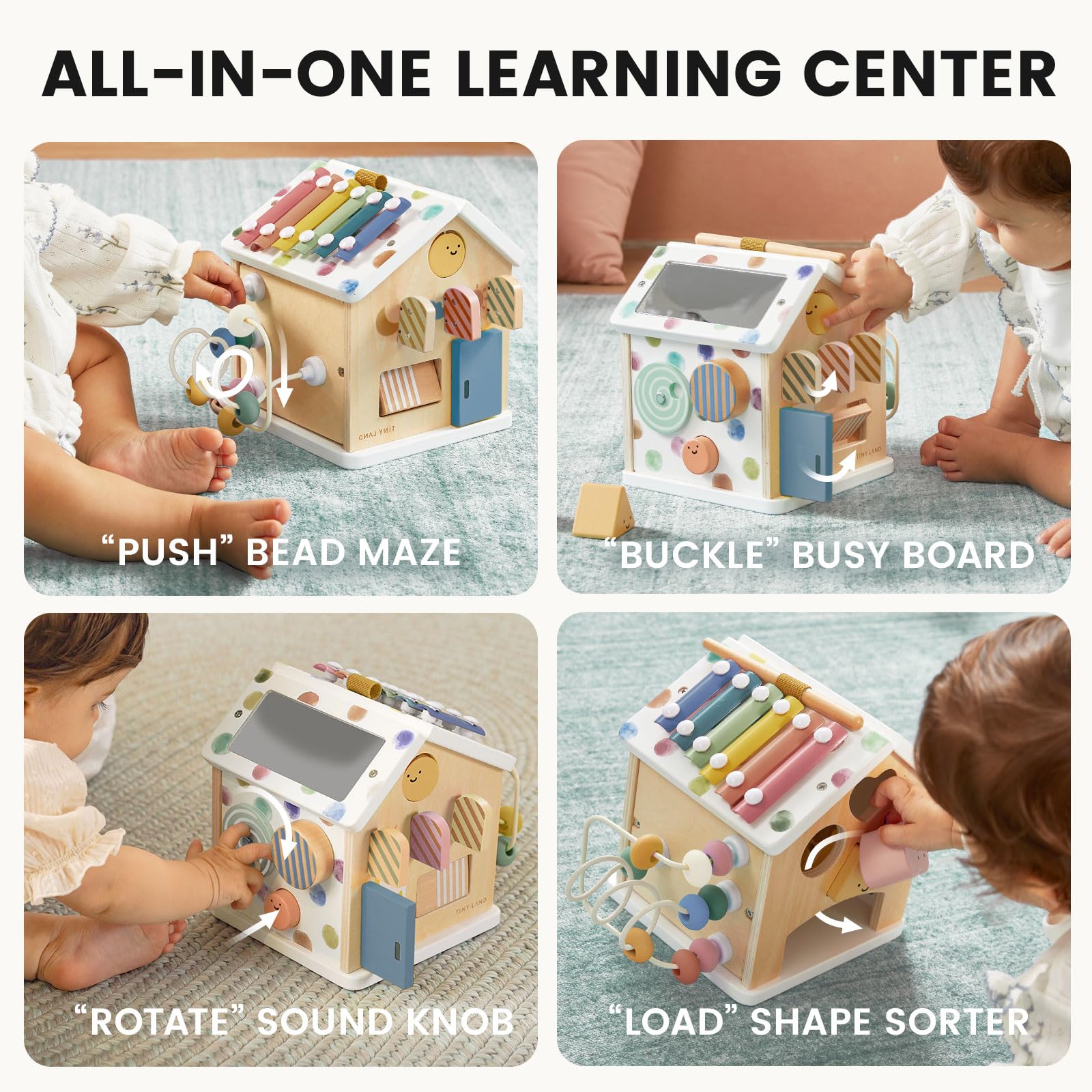 9-in-1 Wooden Activity Cube for Toddlers