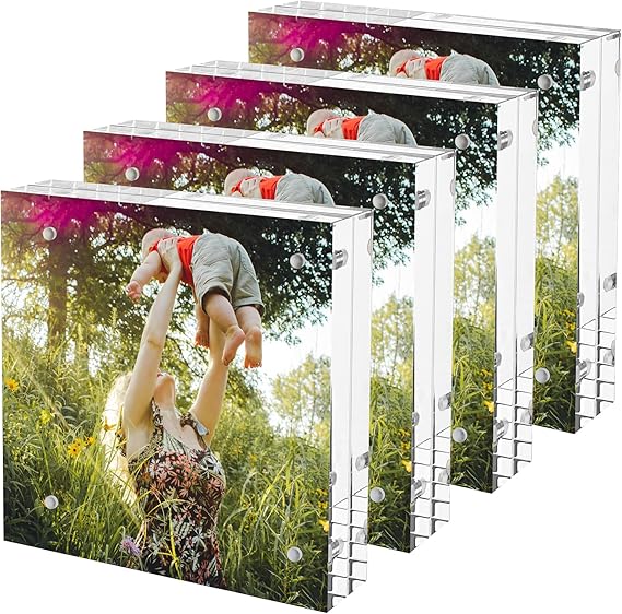 4 Pack Acrylic Picture Frames 5x7 Free Standing