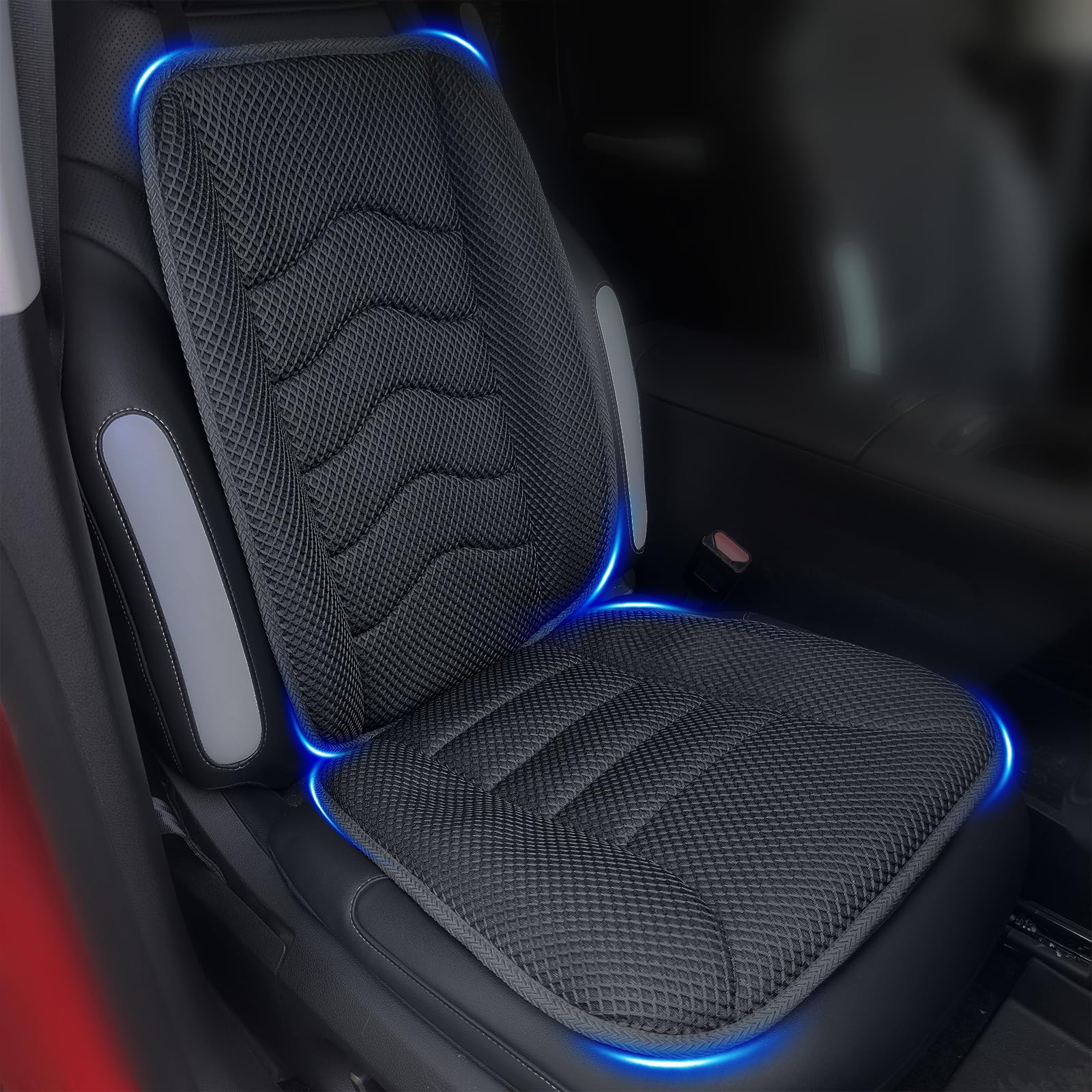 Car Seat Cushion with Back Support Pillow,Breathable 3D Air Mesh