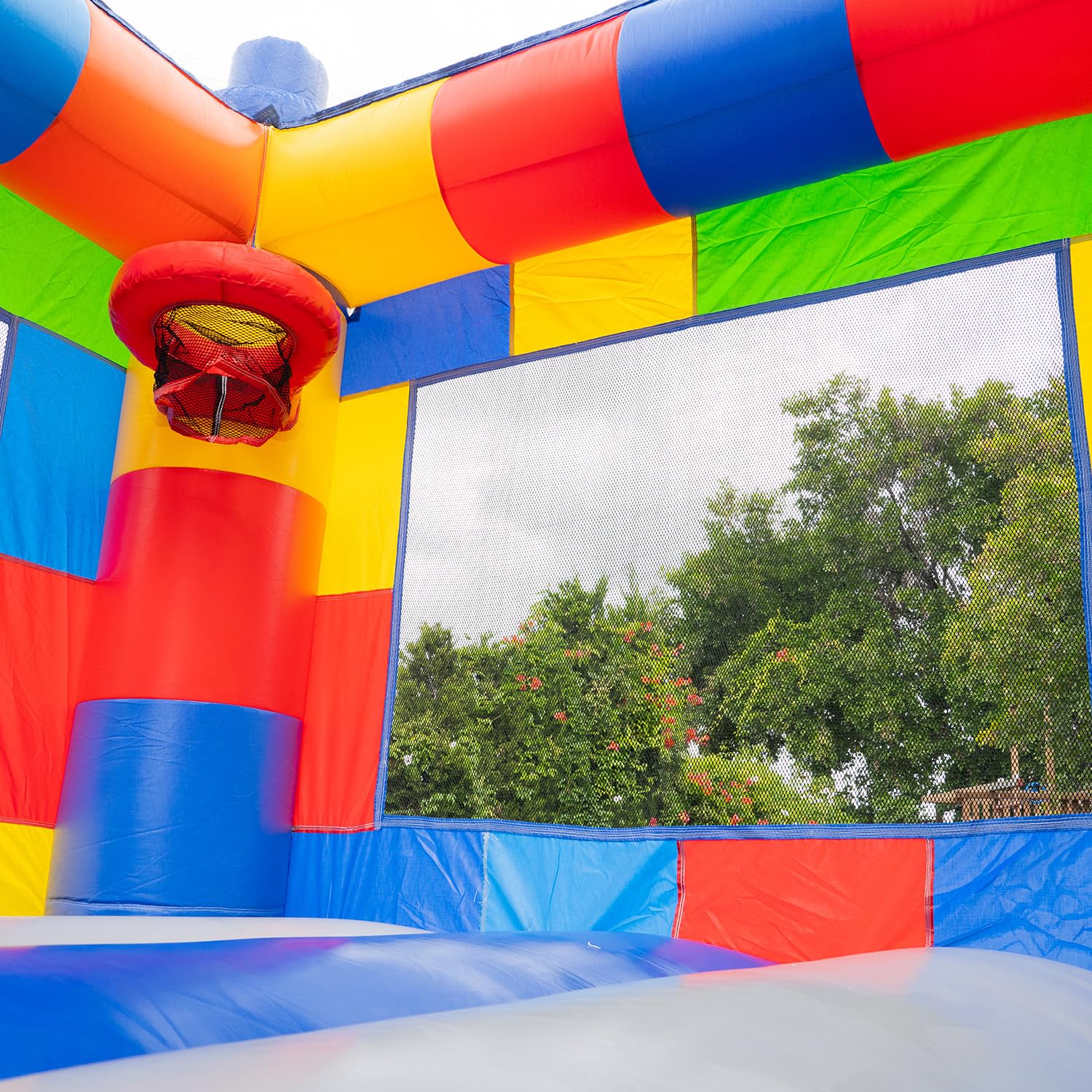 Commercial Inflatable Bounce House Water Slide Combo with Basketball Hoop