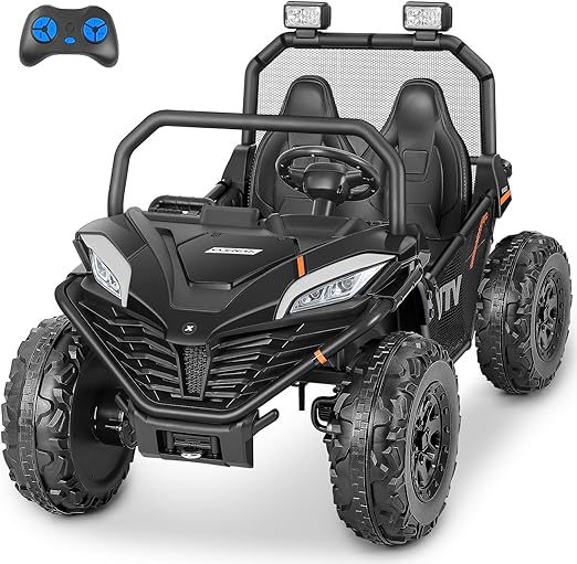 24V 10AH 2 Seater Ride on Toy for Big Kids,20in Wide Seats All-Terrain 4WD Ride on Car