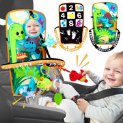 Baby Car Seat Dinosaurs Toys - Kick and Play Double Sided Infant Car Seat Toys