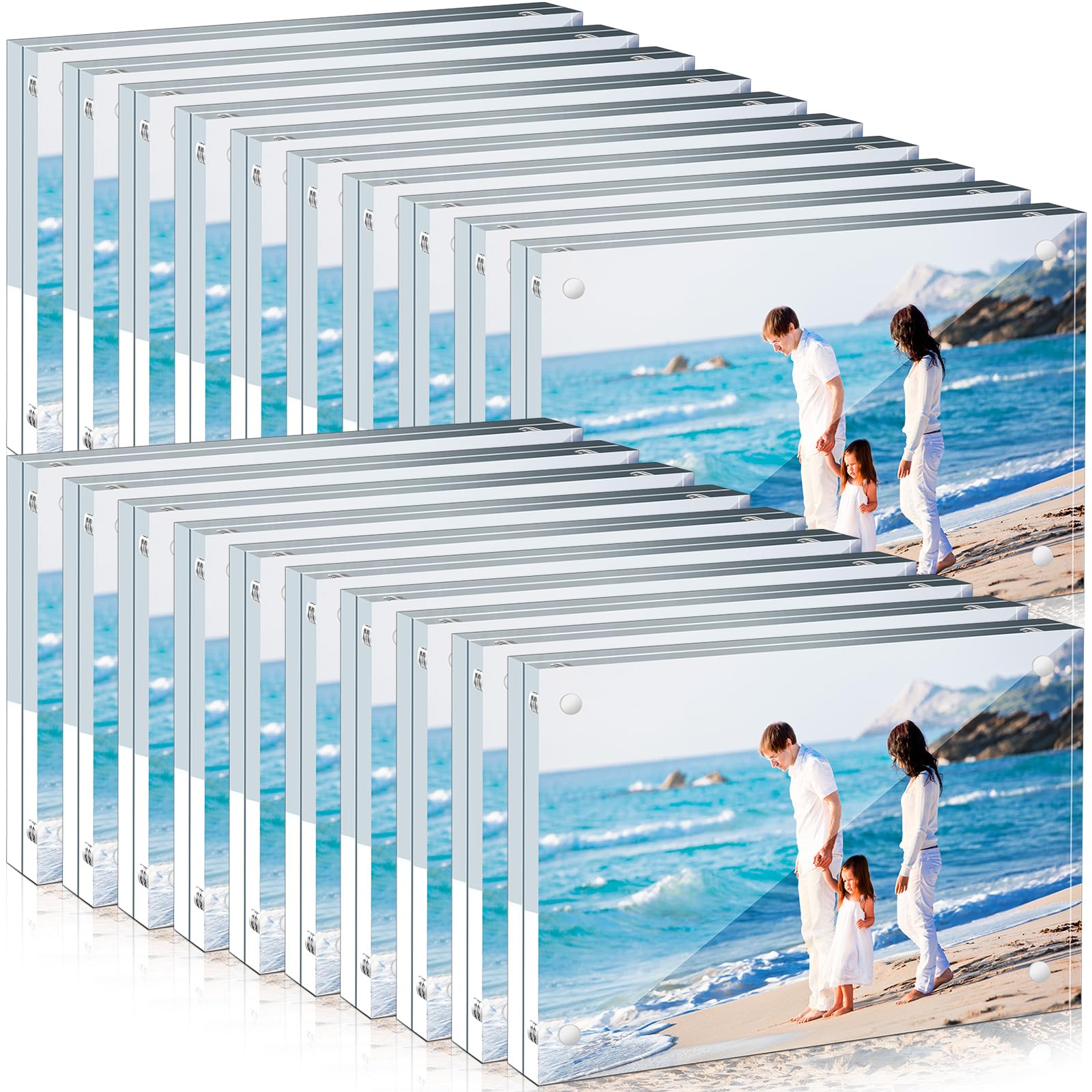 20 Pcs Acrylic Picture Frame Bulk Clear Acrylic Photo Frame Magnetic Desktop Display