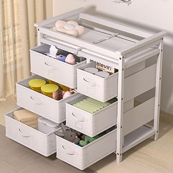 Baby Changing Table with 6 Drawers Storage Station