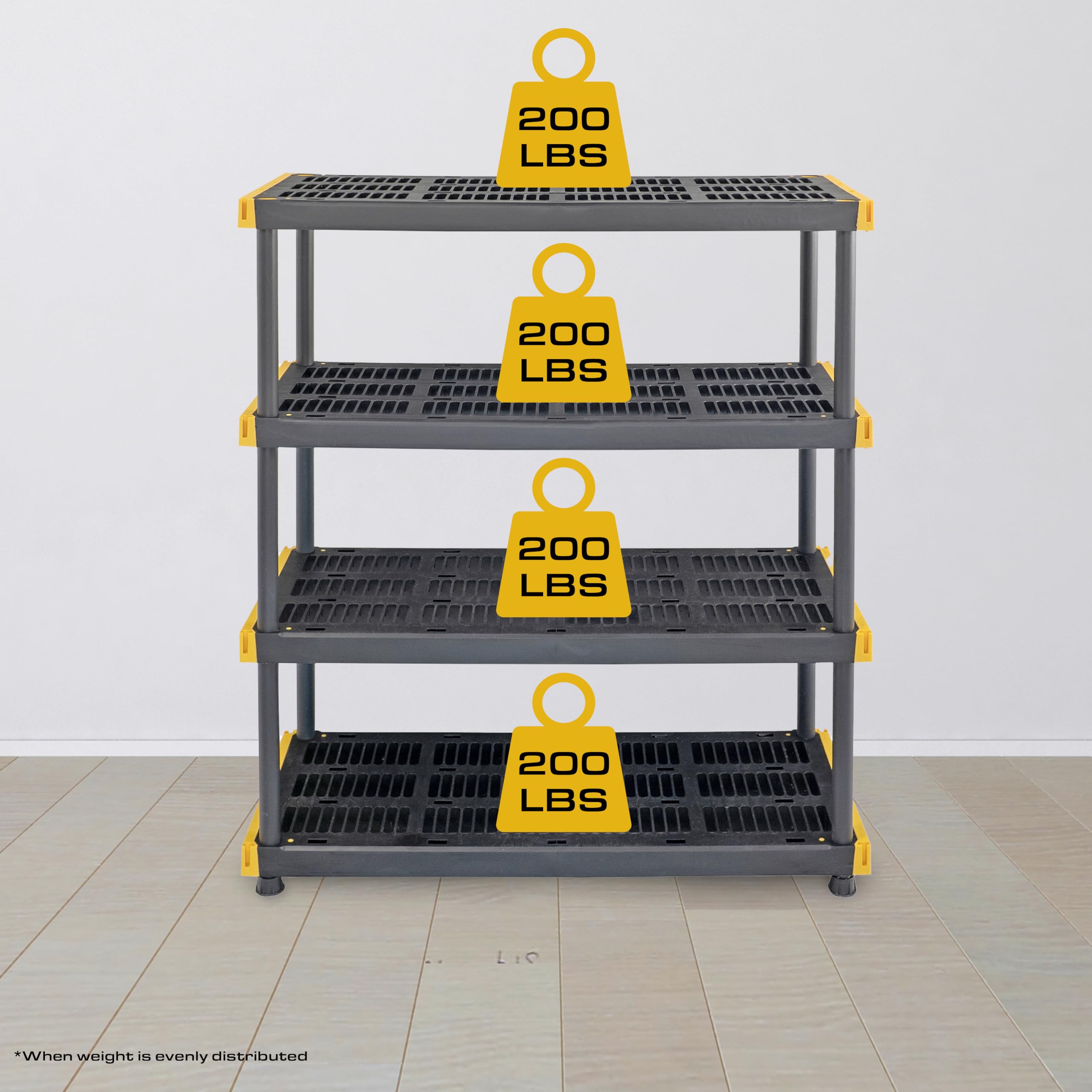 Heavy Duty Plastic Storage Shelving Unit 4-Tier Modular Rack