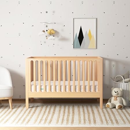 Galileo Standard Crib, Solid Beech Wood in Chestnut Color