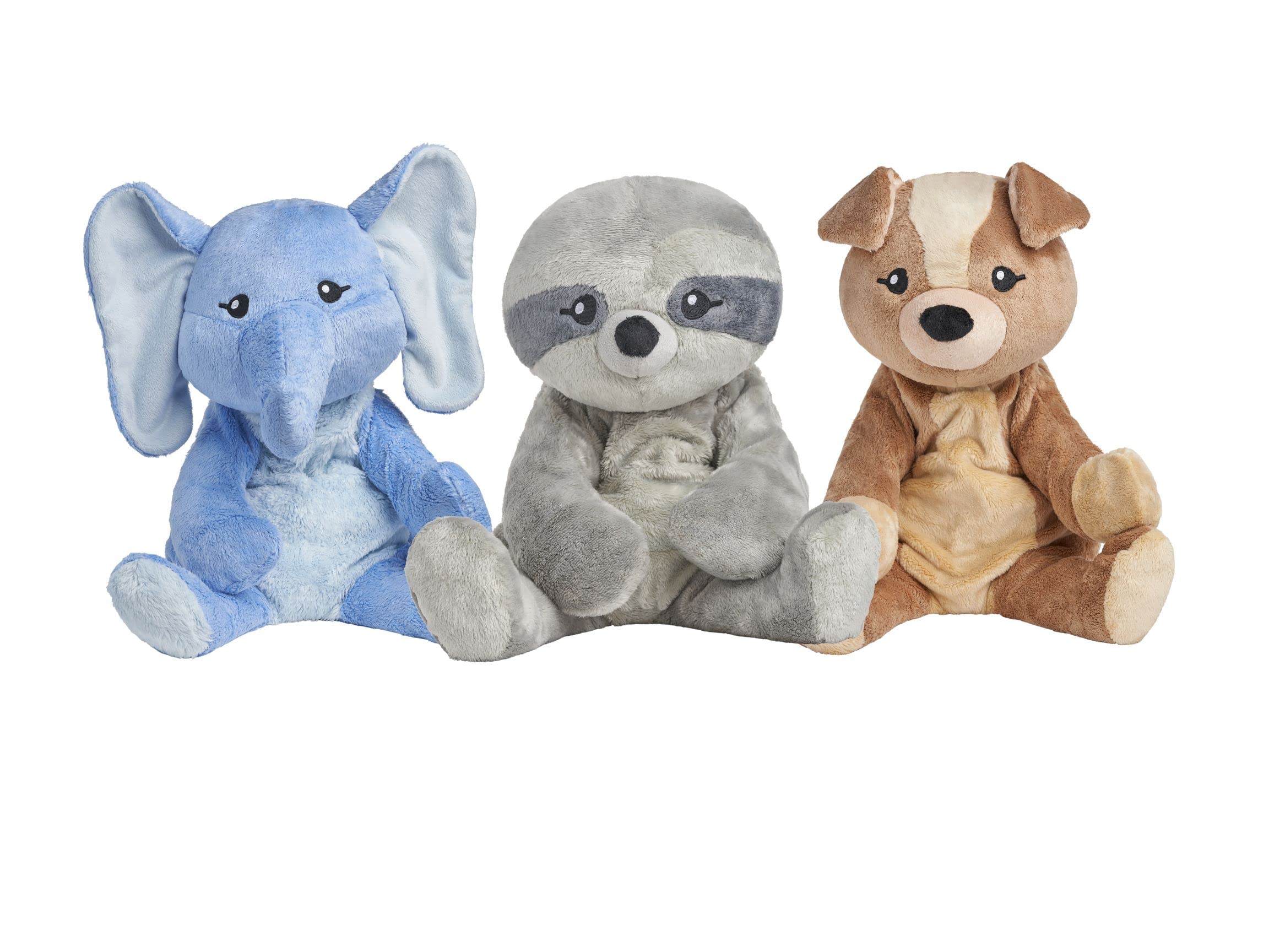 3-Pack Sam The Sloth, Emory The Elephant
