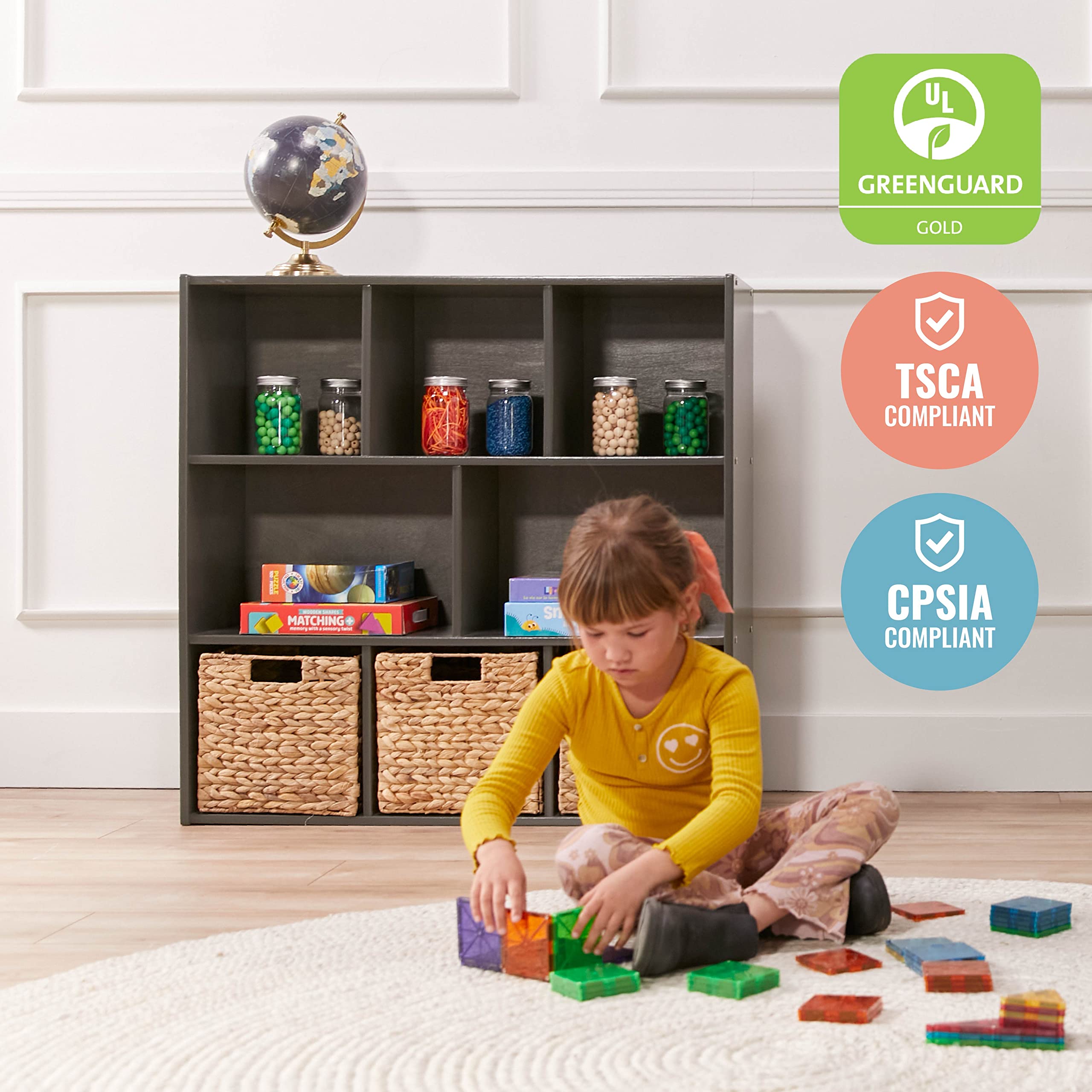 8-Compartment Storage Cabinet for Classroom