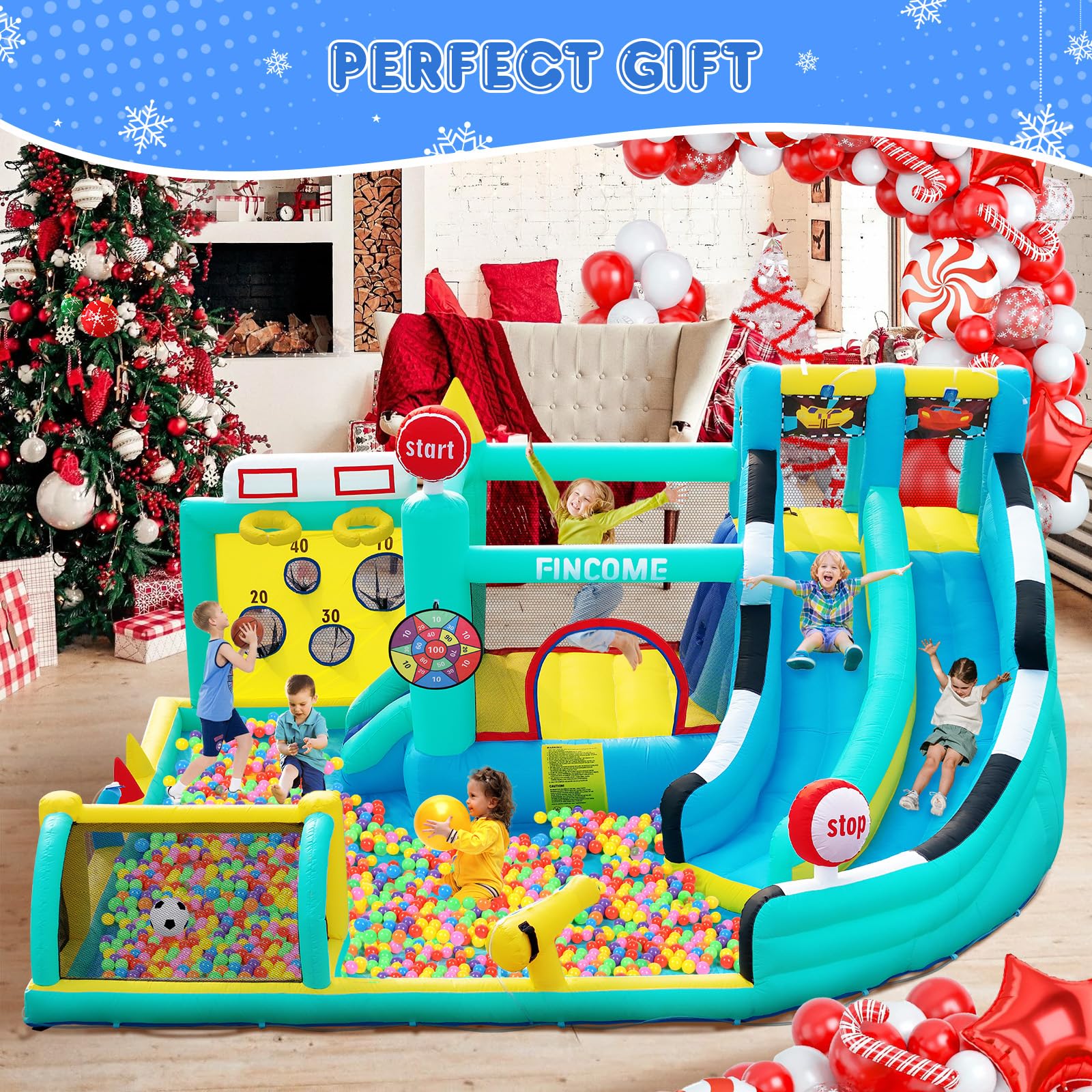Large Inflatable Bounce House with Double Water Slides