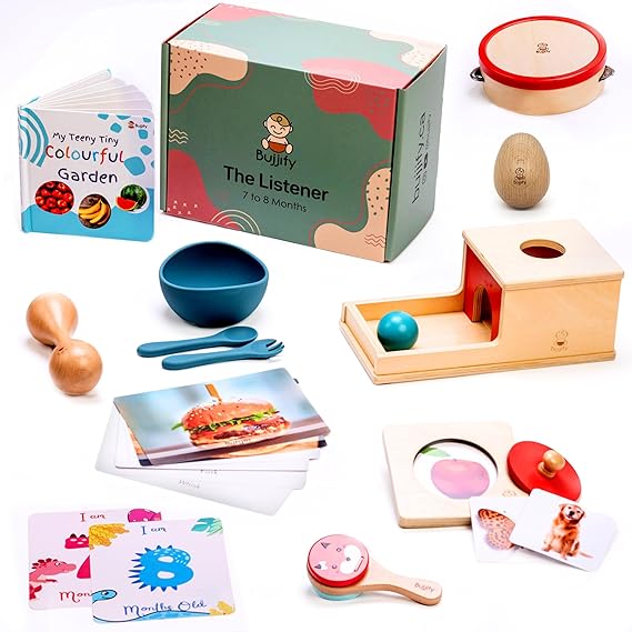 Montessori Toy Set 3-4 Month Infant Toys - Tummy Time Activity Mirror