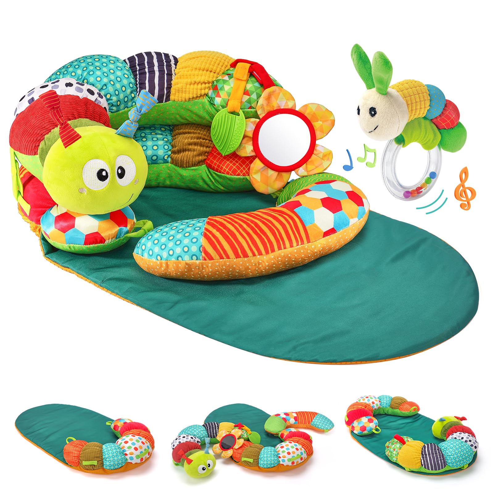 Upgraded Tummy Time Toys - 4 in 1 Tummy Time Pillow & Baby Sitting