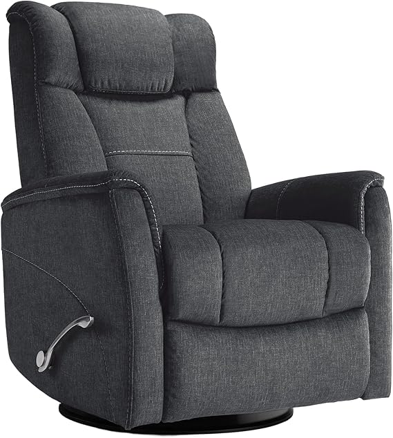 Swivel Rocking Recliner, Manual Comfy Nursery Glider Rocker Chair
