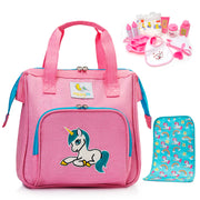 Baby Doll Diaper Bag Unicorn Embroidery 14-Piece Pretend Play