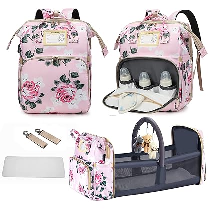 Diaper Bag Backpack with Changing Station, Foldable for Bady Toddler