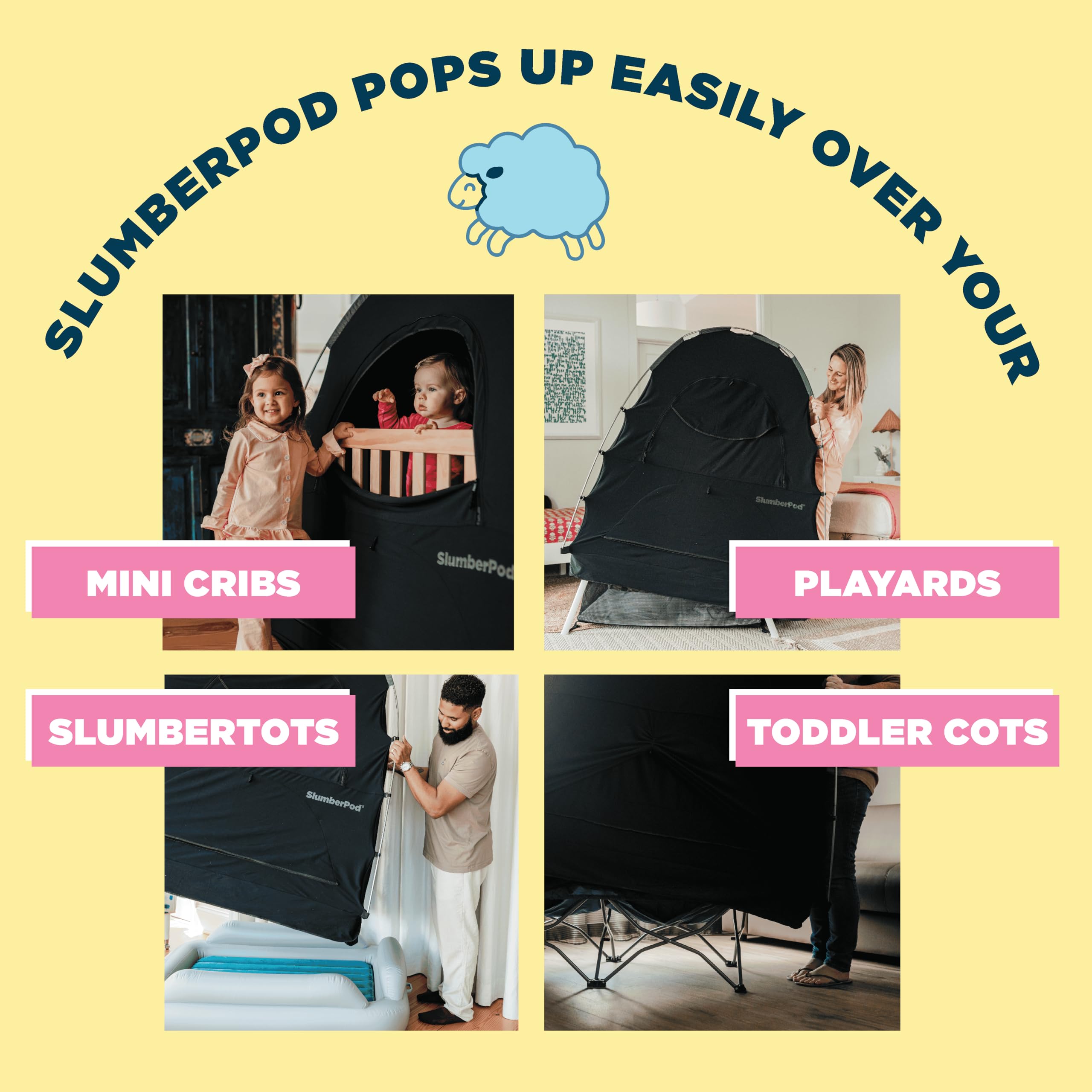 Blackout Sleep Tent for Babies and Toddlers with Monitor Pouch