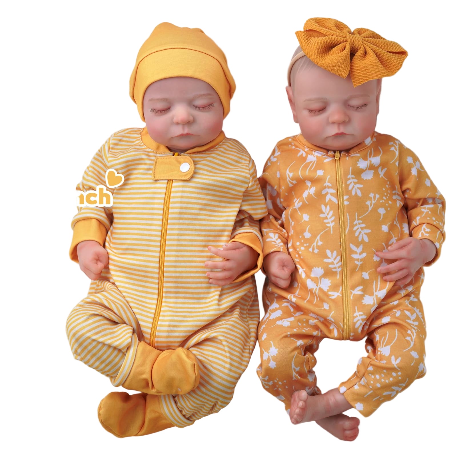 Lifelike Reborn Baby Dolls Twins, 20 inch Realistic Newborn Real Life Baby Boy Girl Dolls
