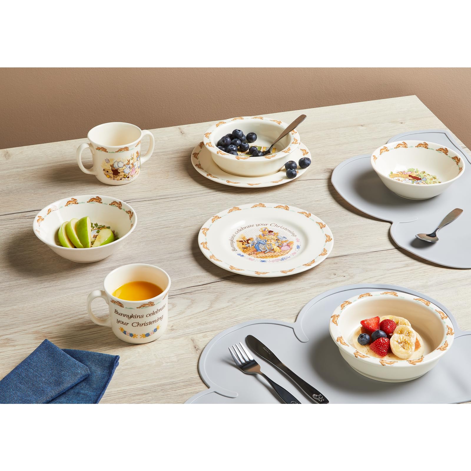 Bunnykins 3-Piece Childrens Set (Bowl, Plate & One Handled Mug)