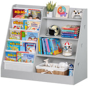 4 Tier Kids Bookshelf and Storage Organizer, Five Layer Sling Children Bookcase