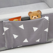Foldable Toddler Travel Bed with Safety Rails and Washable Cover