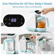 Chefhandy 5-in-1 Baby Food Maker with Steam Basket & Touch Screen | Baby Food Processor and Steamer | Auto Steam, Blend, Milk Warmer | Baby Steamer & Blender for Healthy Homemade(White Blue)