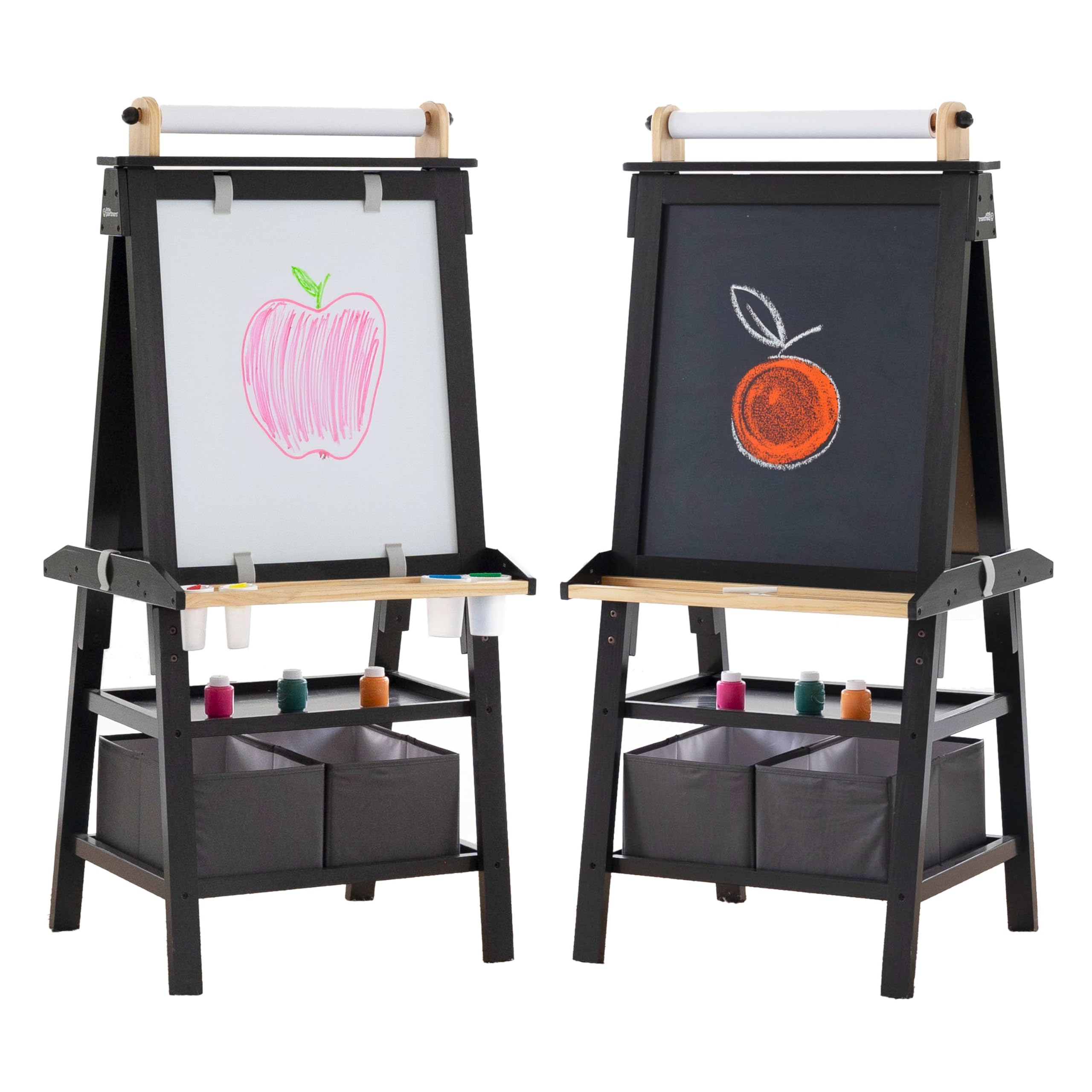 Dual-Sided Art Easel with Chalkboard and Whiteboard