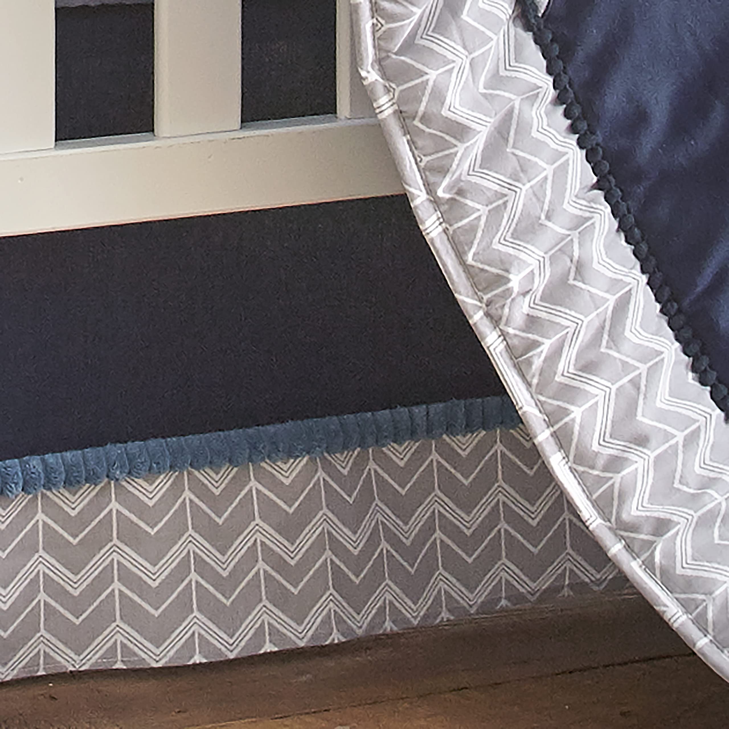 Trail Mix Crib Bed Set - Baby Nursery Set - Grey, Navy