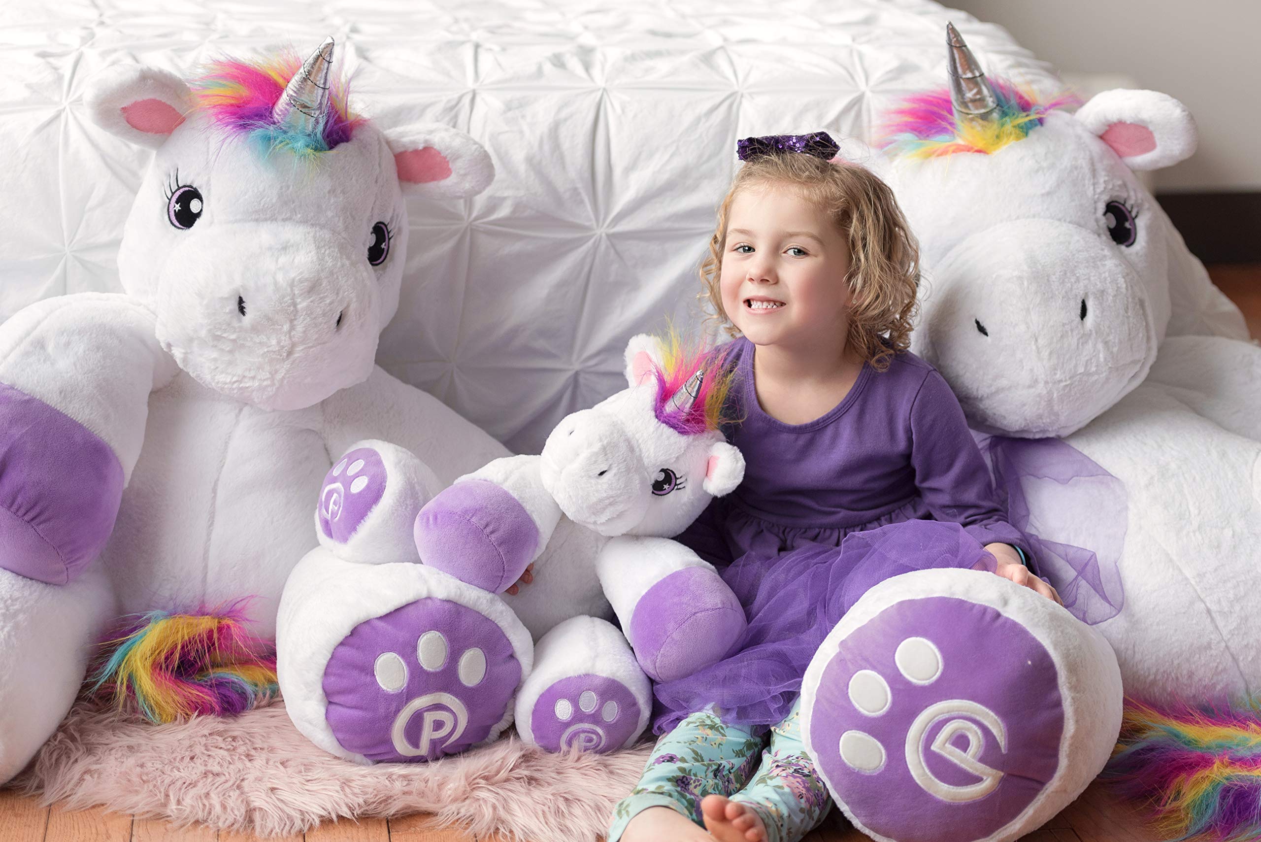 Plushible Poppy The Unicorn Stuffed Animal, 44" Plush Unicorn Toy for Girls & Boys