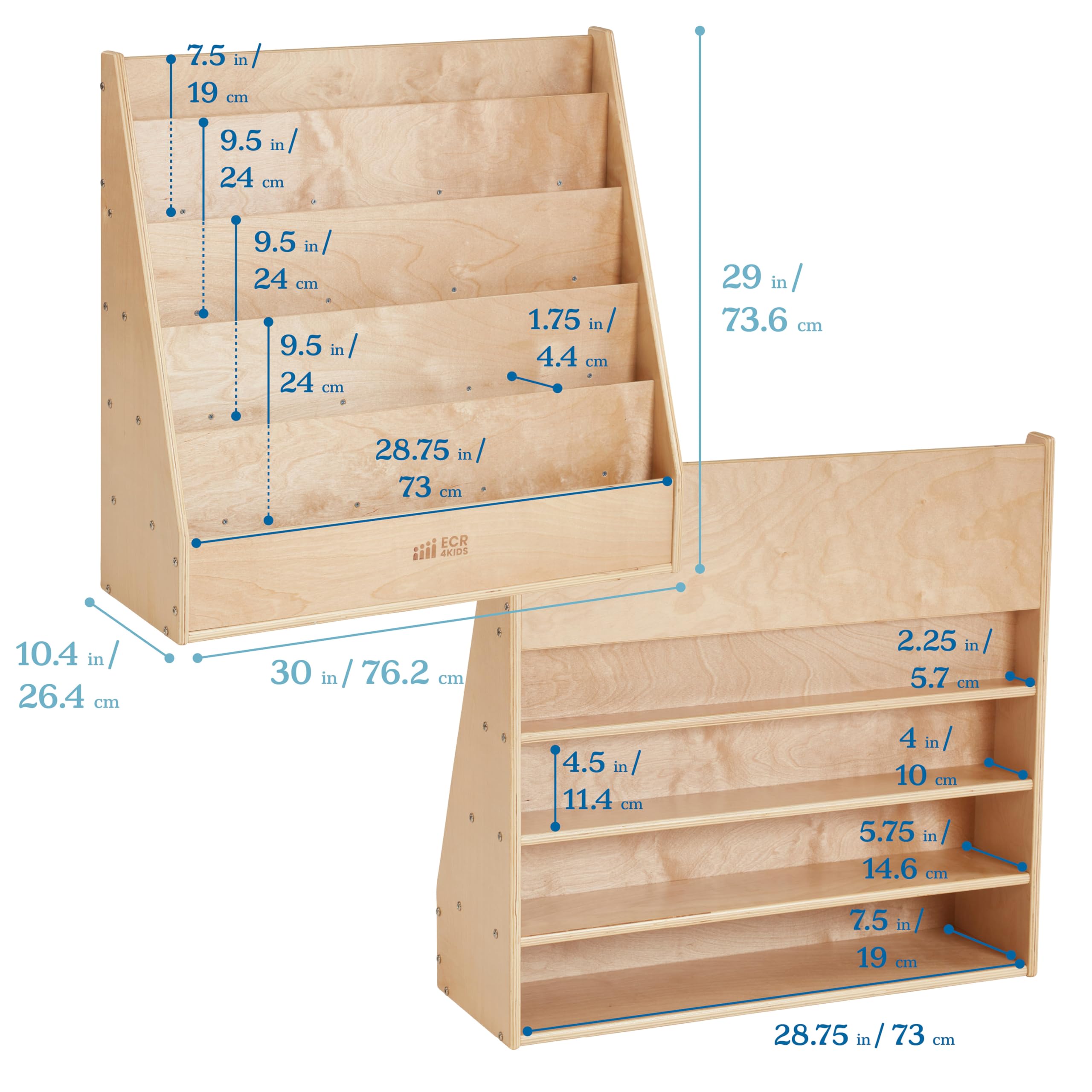 Single-Sided Book Display with Storage