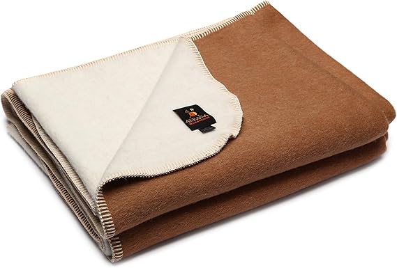 Eco 100% Baby Alpaca Blanket Twin Size 79" x 59" Natural Fiber Wool