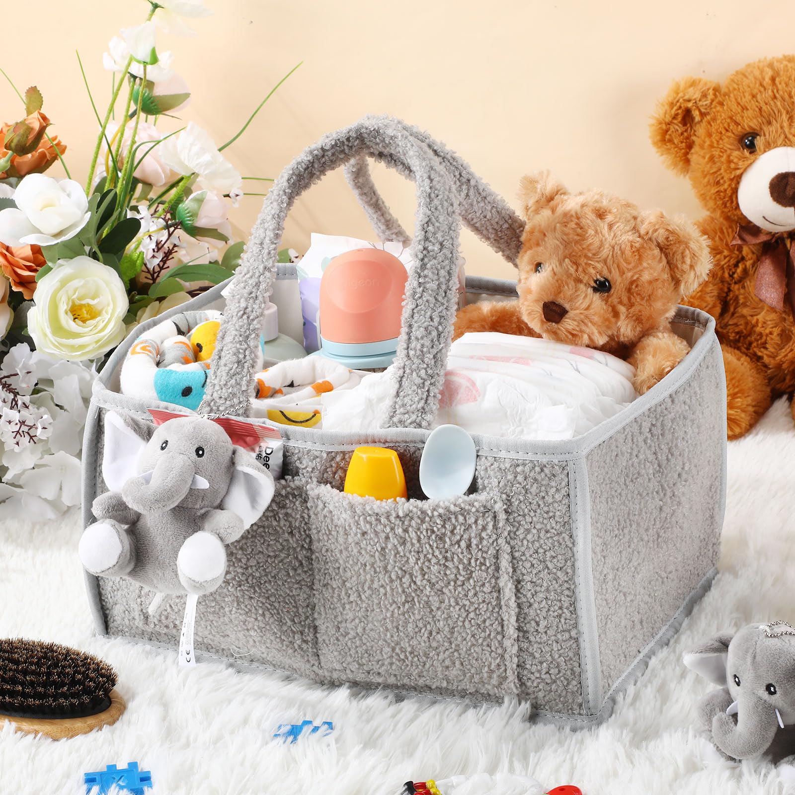 2 Pcs Large Baby Diaper Caddy Organizers Nursery Diaper Storage Bin