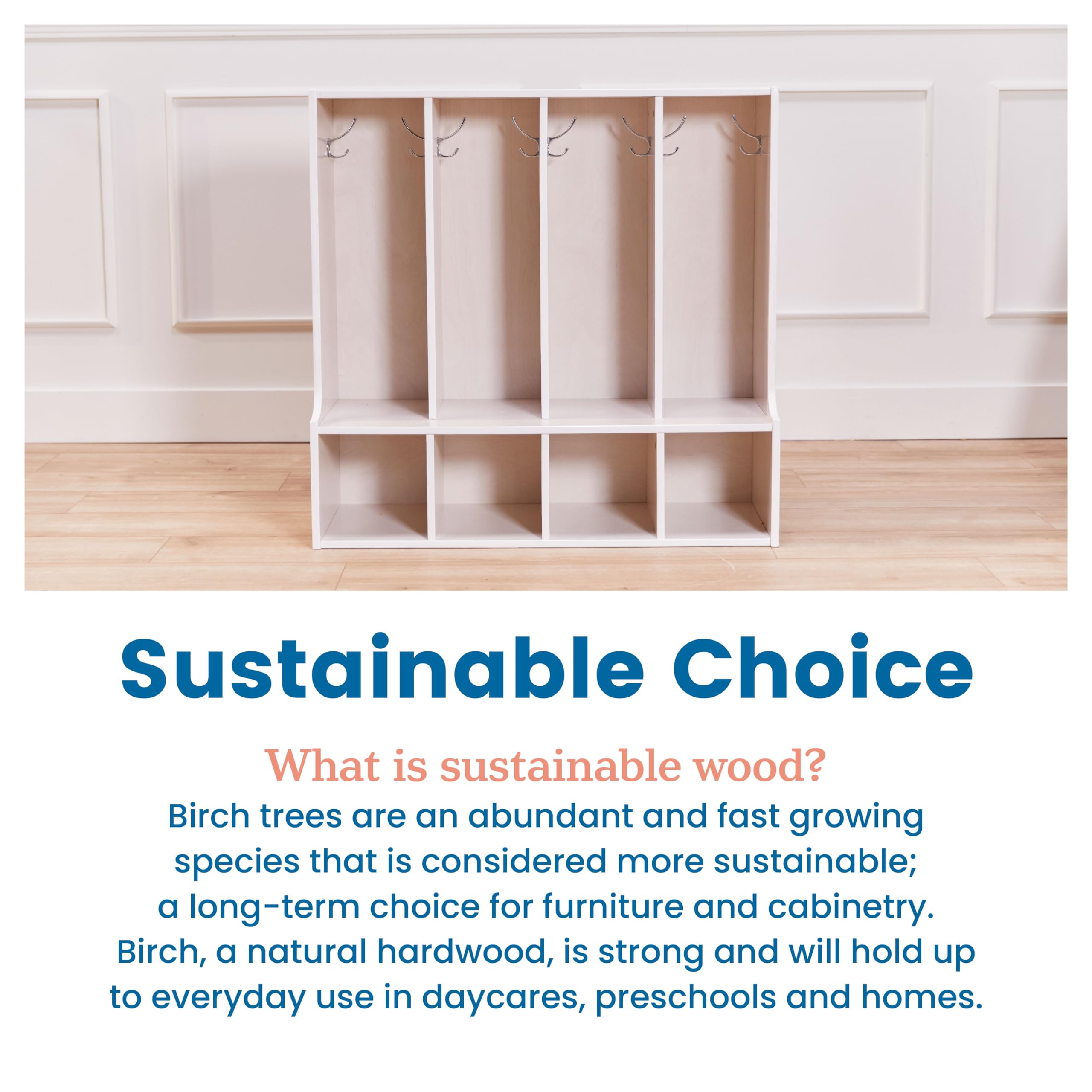 4-Section Toddler Coat Locker with Bench