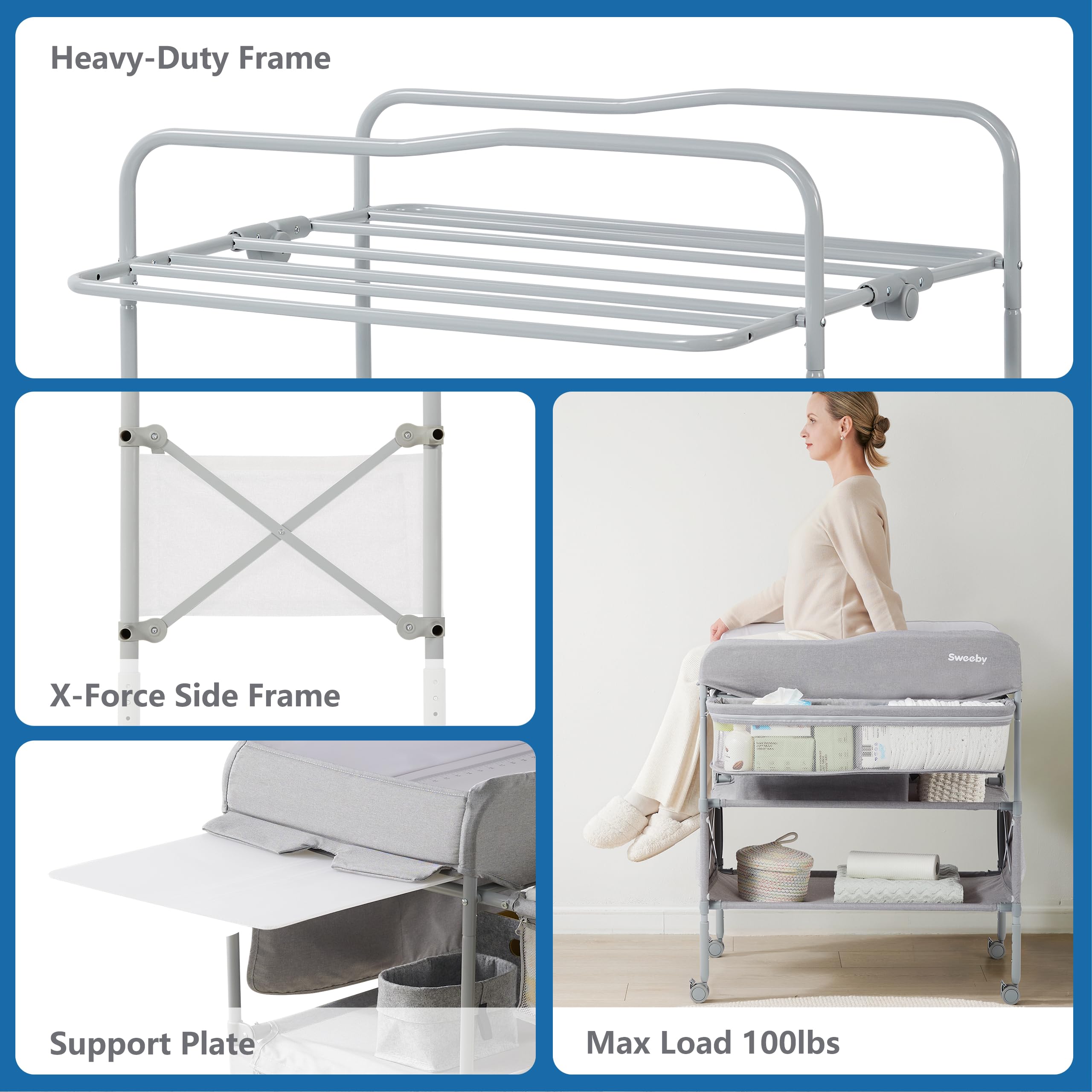 Portable Baby Changing Table with Storage