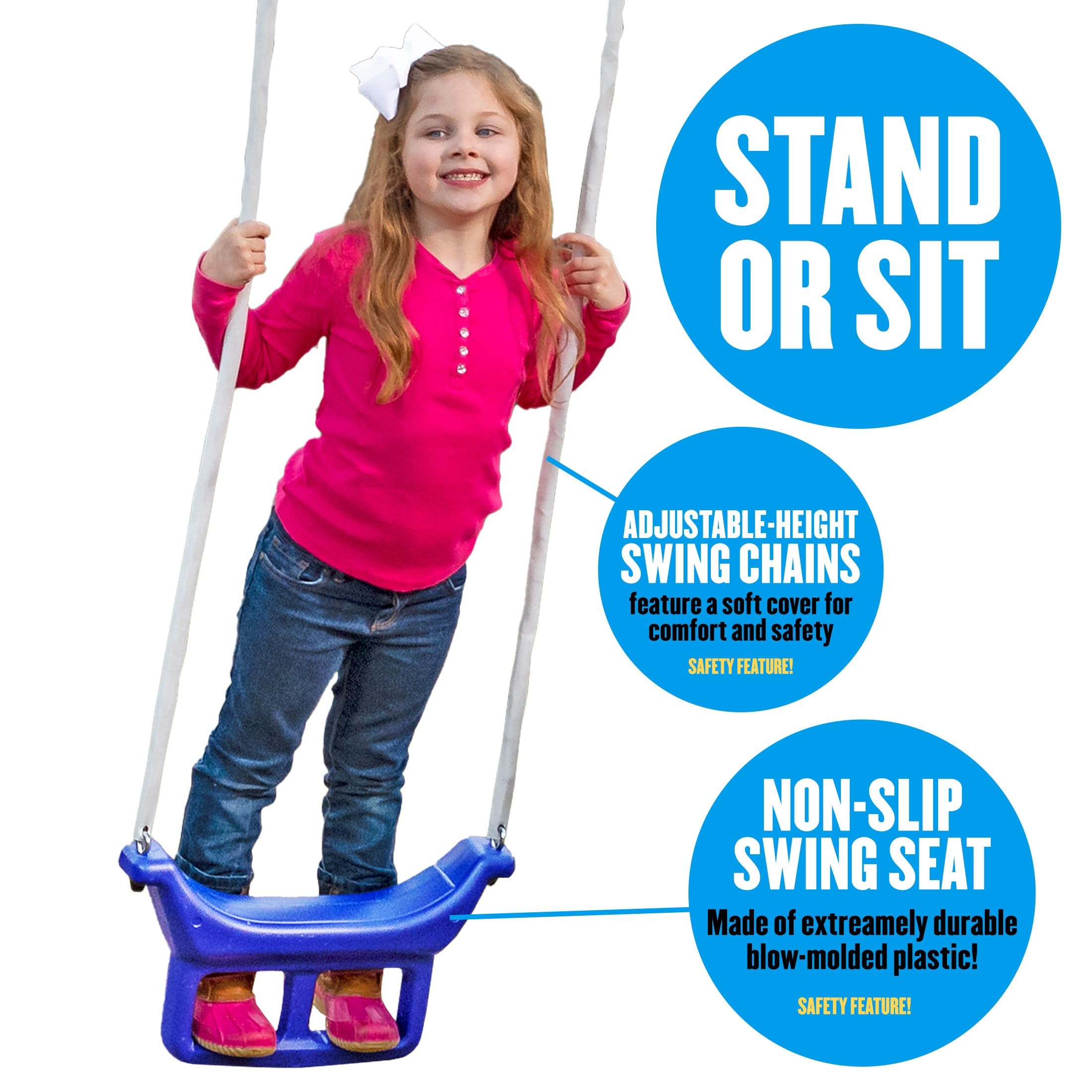 Galvanized Metal Swing Set 6 Station Outdoor Playset with Wave Slide