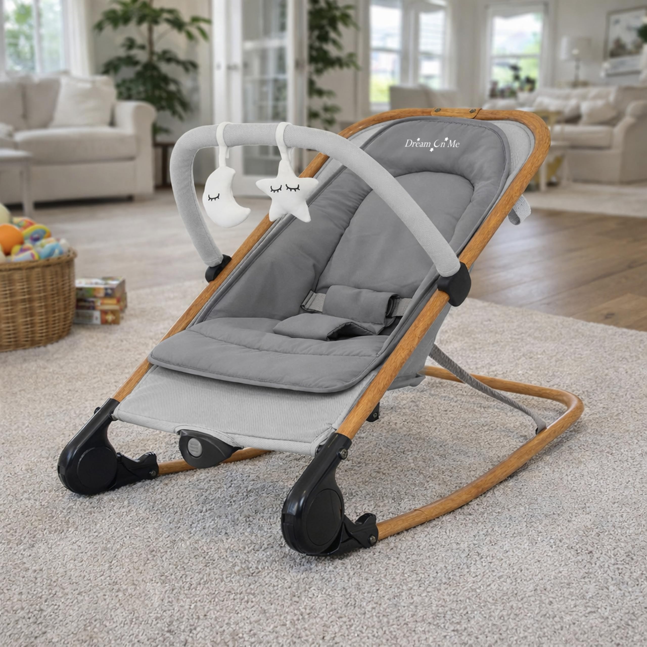 2-in-1 Baby Rocker and Stationary Seat with Adjustable Recline