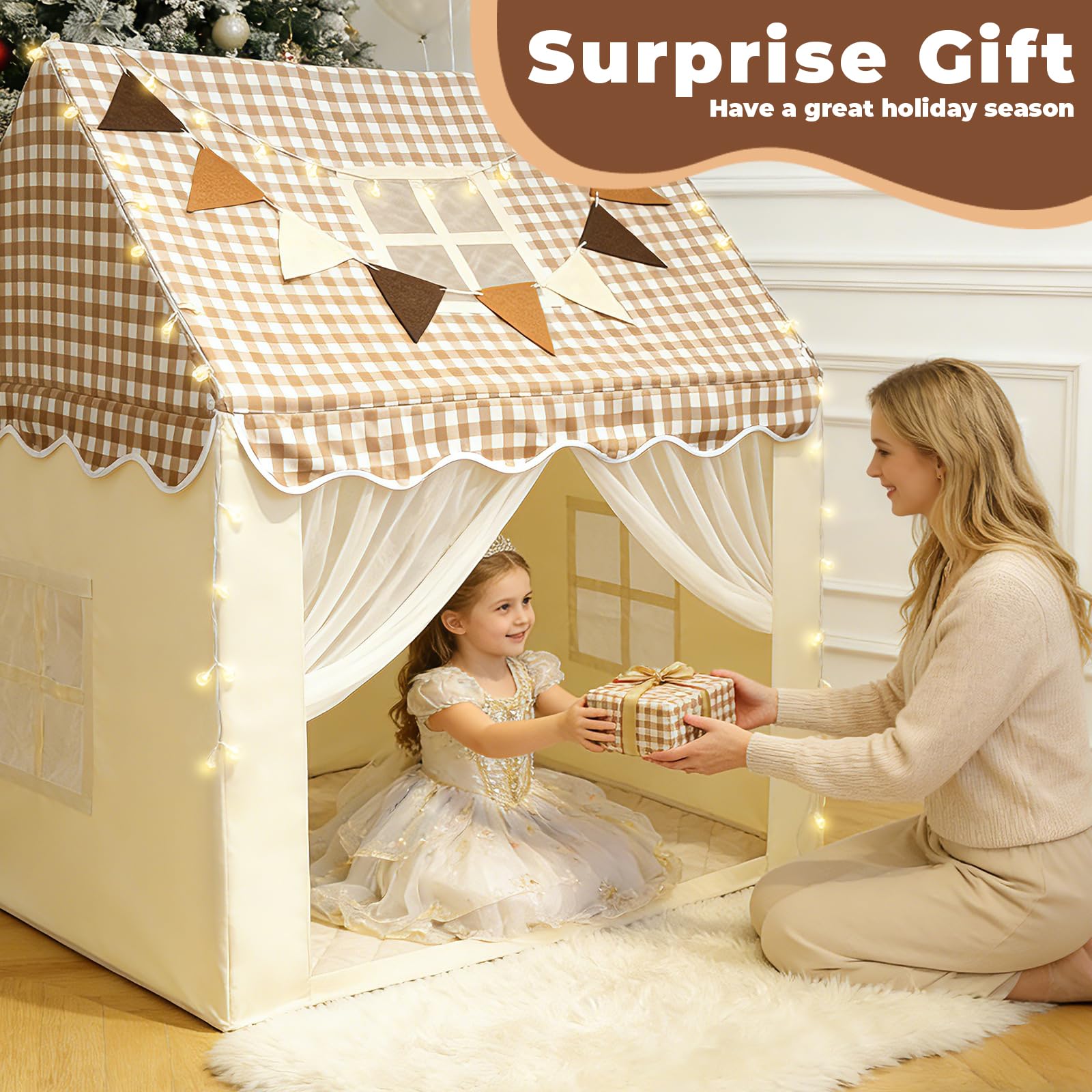 Kids Play Tent Playhouse Indoor Outdoor with Star Light