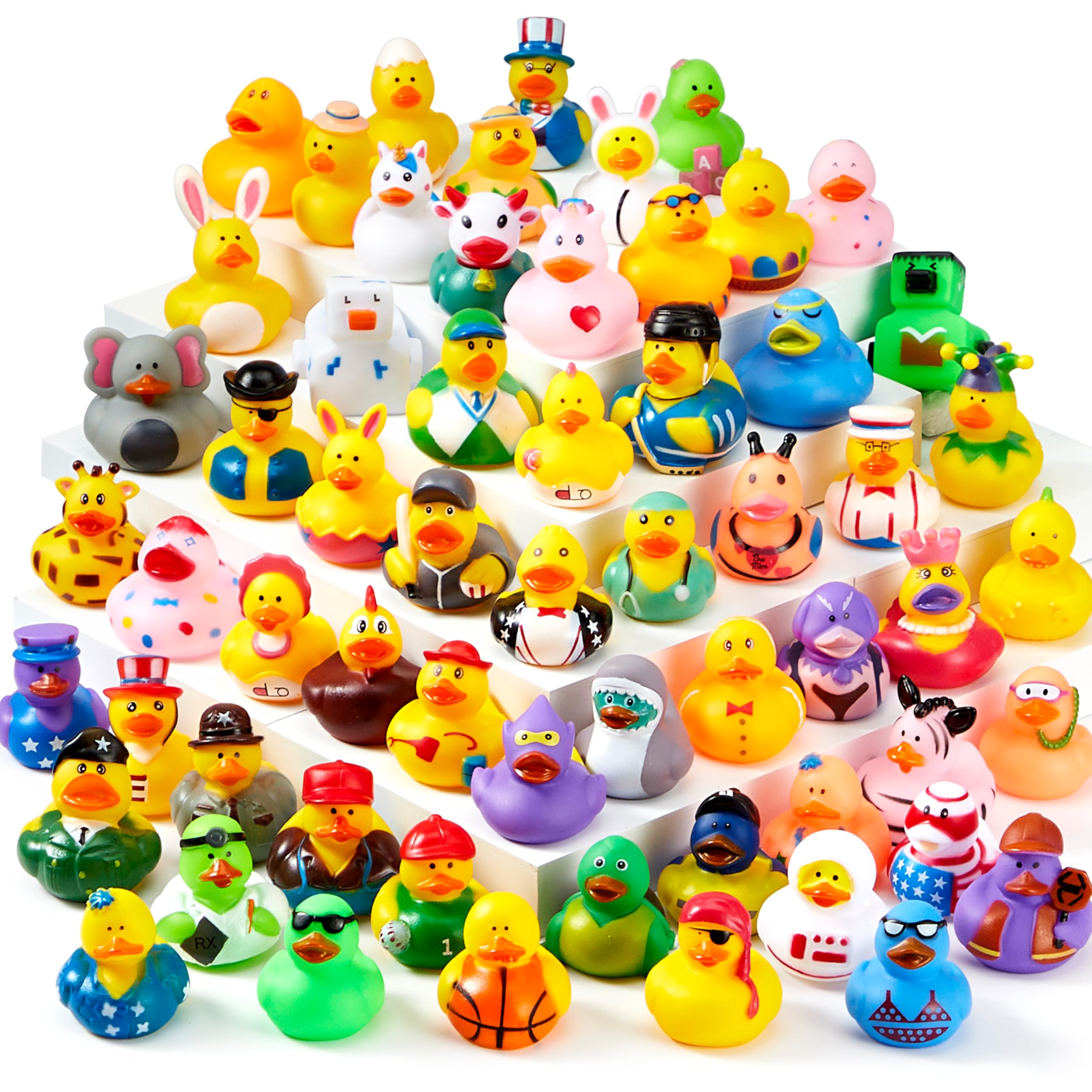 Pcs Rubber Ducks, Random Assortment Ducks Bulk with Mesh Carry Bag