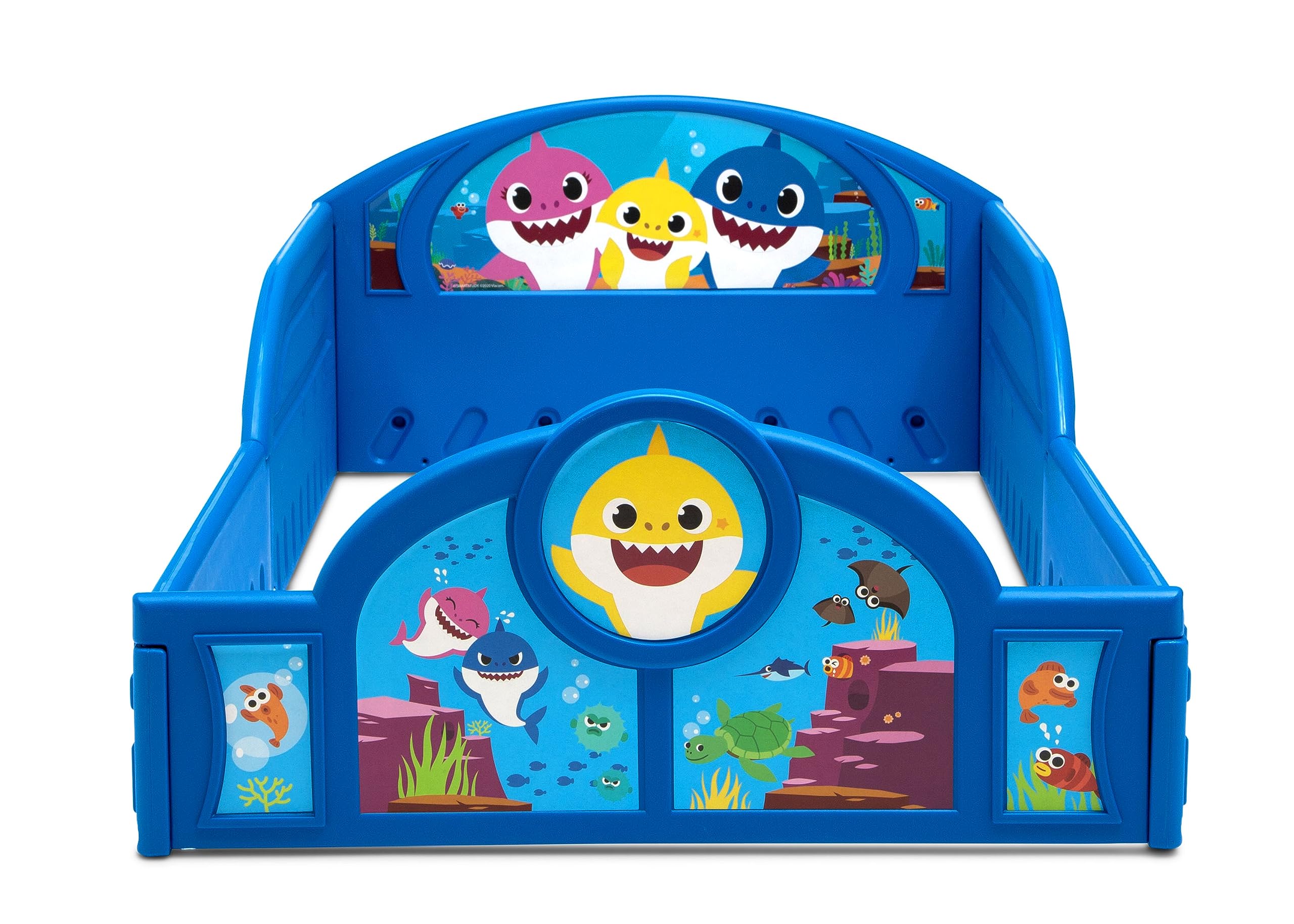 Baby Shark Sleep and Play Toddler Bed with Guardrails