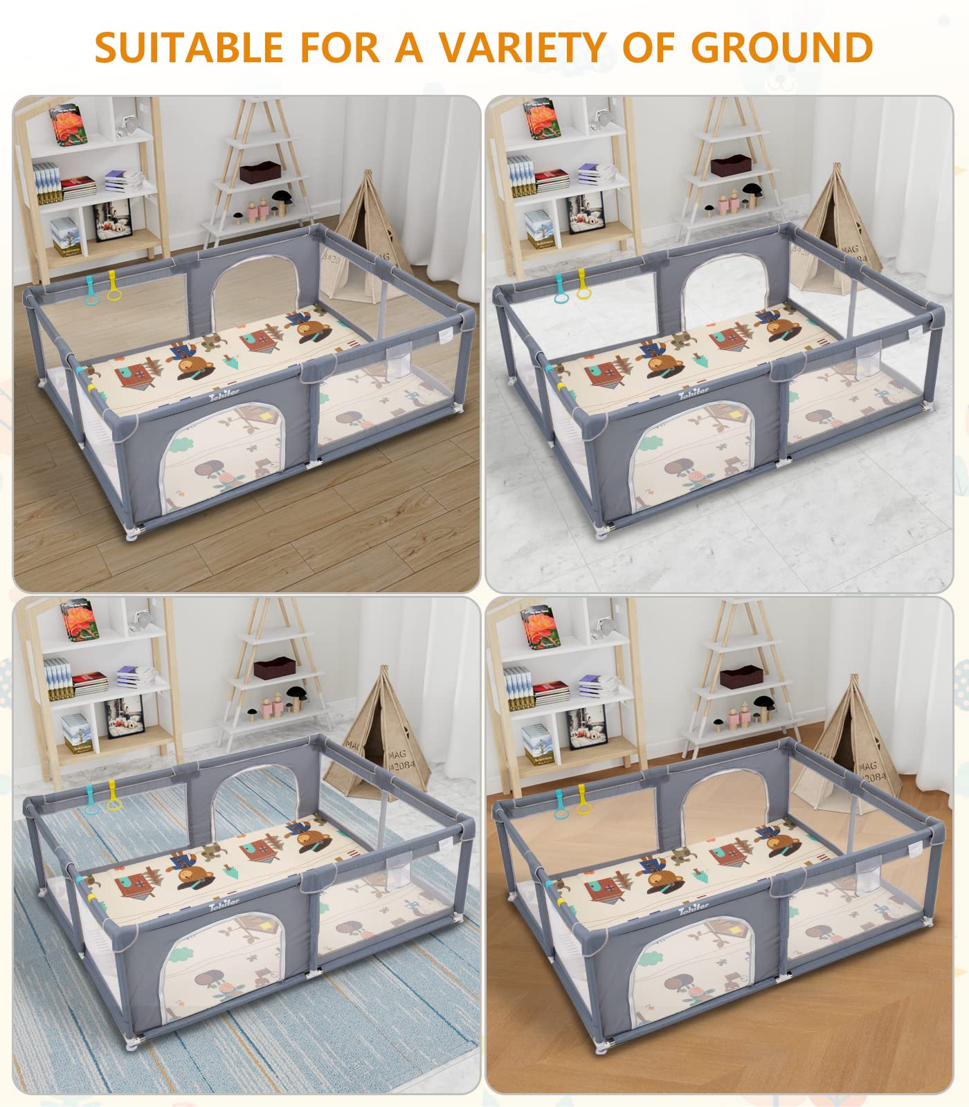 Large Baby Playpen with Mat