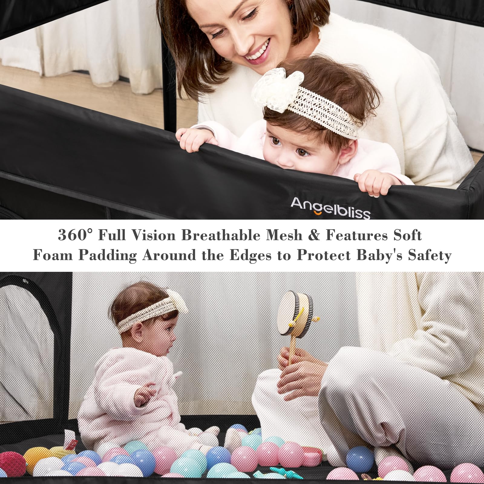 Foldable Baby Playpen 50x50 with Safety Lock