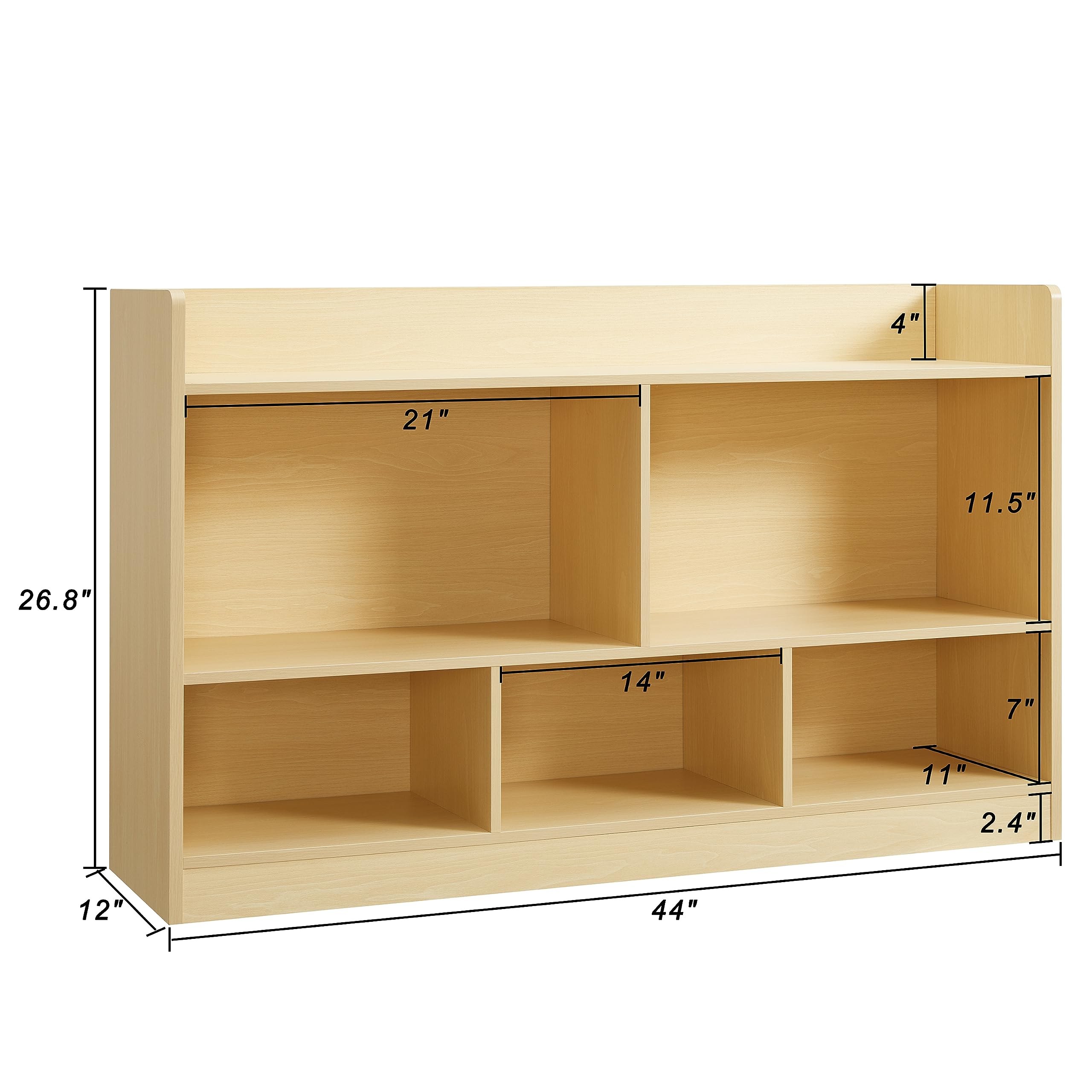 5-Section Toy Storage Organizer and Bookshelf for Kids