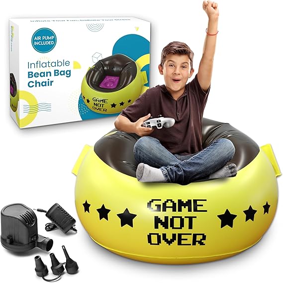 Inflatable Gaming Chair for Kids – Supports Up to 300 lbs, Includes Air Pump