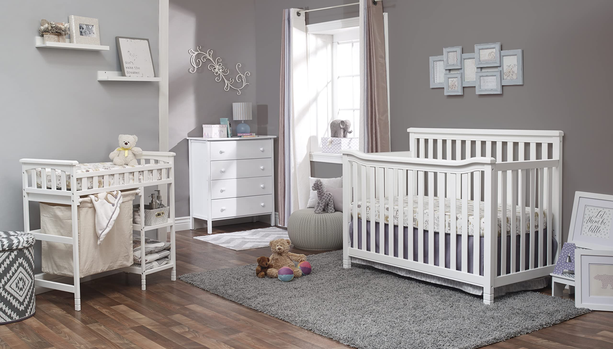 3-Piece Nursery Set with Convertible Crib, Dresser and Changing Table